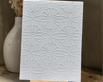 Embossed Daisy  Card Panel |  A2  Cardmaking Topper (4.25”x5.5”)