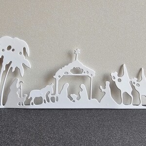 Découpes de crèche, Noël, fabrication de cartes, découpes sans acide, scrapbooking, embellissement de la nativité, décoration de carte de Noël