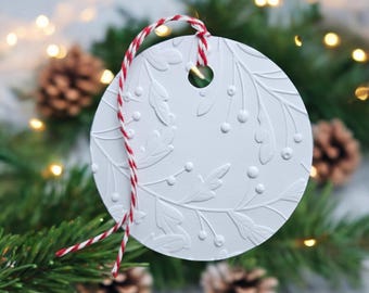 Embossed Winter Branch Gift Tags: Handcrafted Holiday Tags