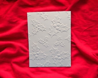 Embossed Christmas Card Fronts: Winter Holly Cardstock (4.25”x5.5”)