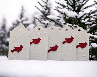 Christmas Cardinal Gift Tag: Handcrafted Holiday Party Favor