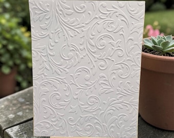 Embossed Floral Vines Card Panel |  A2 Card Front (4.25”x5.5”)