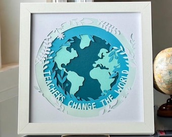 3D Layered Paper Cut Shadow Box: Teacher Appreciation Gift