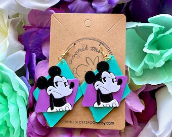 Mickey Mouse Earrings 3D printed 90's Style Mickey Mouse Earrings Retro Mouse Earrings 90s Mickey Mouse Earrings Handmade Disney Earrings