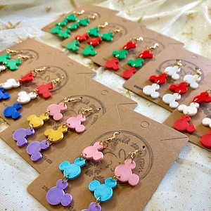 Holiday Mickey Mouse Dangle Earrings Mickey Dangle Earrings Mickey Studs Mickey Stud Earrings Mickey Mouse Stud Earrings Disney Earrings