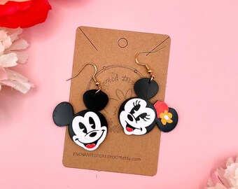Mickey Mouse Earrings Runaway Rail Mickey and Minnie Earrings 3D Printed Mickey and Minnie Earrings Handmade Mickey  Earrings Disney A1