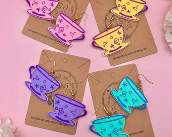 Alice in Wonderland Teacup Earrings Disney Accessories Disney Earrings Alice Teacups Earrings Disneyland Earrings Tea Cup Earrings G3