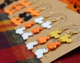 Halloween Mickey Dangle Earrings Halloween Mickey Earrings Candy Corn Mickey Earrings Candy Corn Earrings  Disney Earrings Halloween Earring