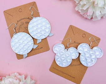 Epcot Spaceship Earth Earrings Epcot Earrings Disney Earrings Disney World Earrings Epcot Ball Earrings  Disney Accessories Mickey Mouse D4