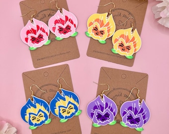 Alice in Wonderland Pansies Earrings Disney Accessories Disney Earrings Pansies Earrings Disneyland Earrings Disney Flower Earrings