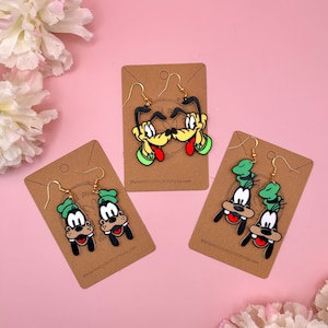 Goofy oorbellen Pluto oorbellen Disney oorbellen Disney accessoires Disneybound Disneyland Disney World Fab Five Goof Troop Pluto the Dog A2