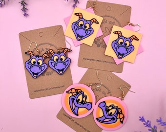 Figment-oorbellen Epcot Festival of the Arts-oorbellen Epcot-oorbel Disney-oorbellen Disney World-oorbellen Figment the Dragon-oorbellen schattig D4