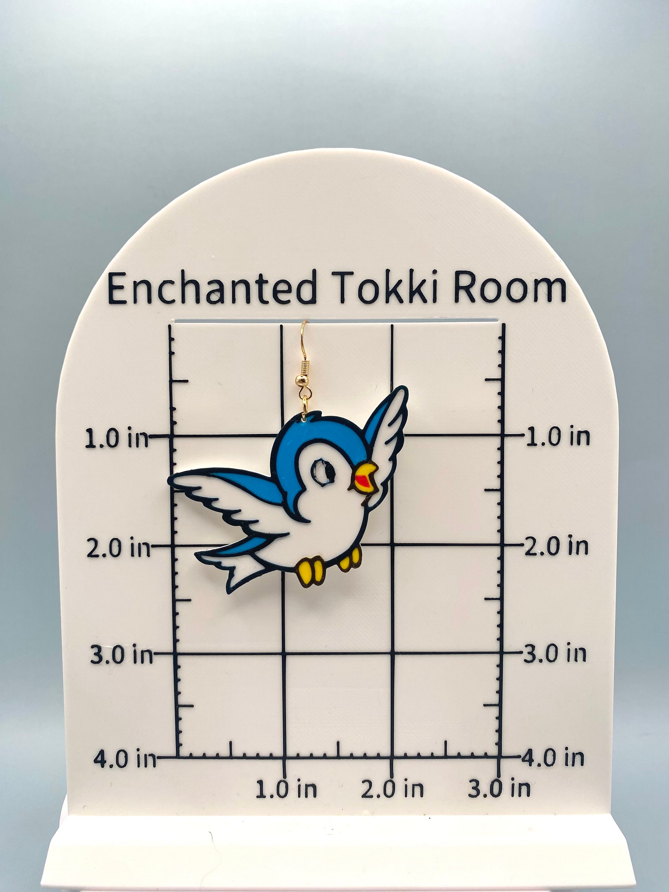 青い鳥のイヤリング 3Dプリント 白雪姫 青い鳥のイヤリング 白雪姫の