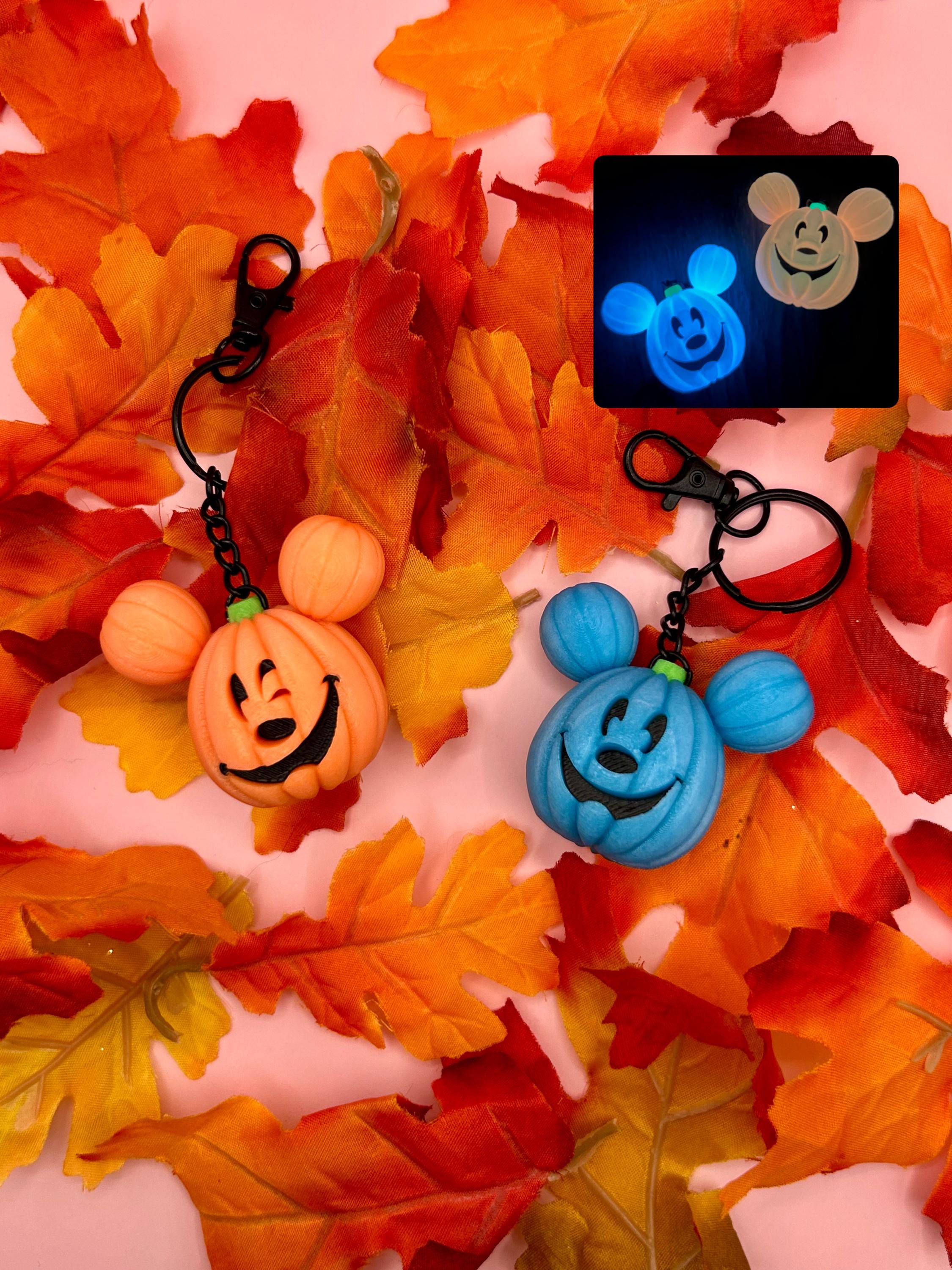 Glow in the Dark Mickey Pumpkin Keychain Mickey Jack O Lantern Bag
