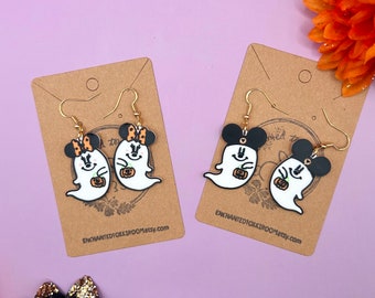 Mickey Mouse Ghost-oorbellen 3D-geprinte Mickey Mouse Halloween-oorbellen Handgemaakte Mickey Ghost Halloween-kostuumoorbellen