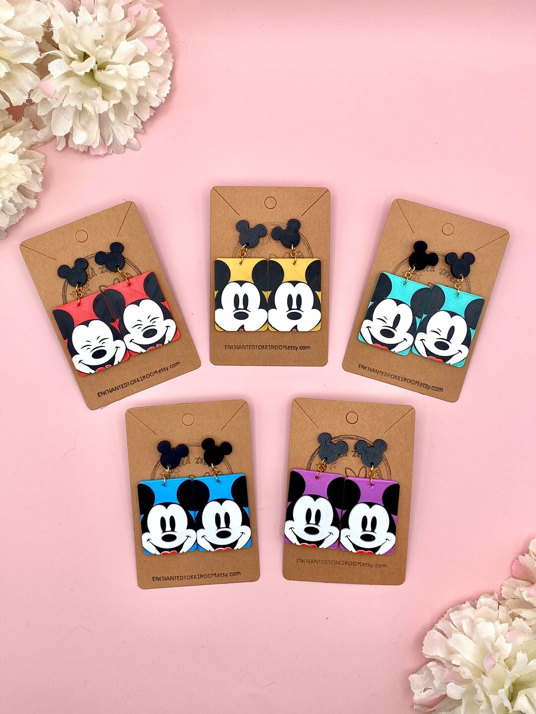 Mickey Mouse Earrings Mickey Earrings 3D Printed Mickey Mouse Earrings ...