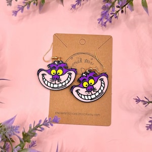 Cheshire Cat Earrings Alice in Wonderland Earrings Disney Accessories Disney Earrings Disneyland Earrings Disney Gift Disney Style