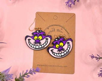 Cheshire Cat Earrings Alice in Wonderland Earrings Disney Accessories Disney Earrings Disneyland Earrings Disney Gift Disney Style