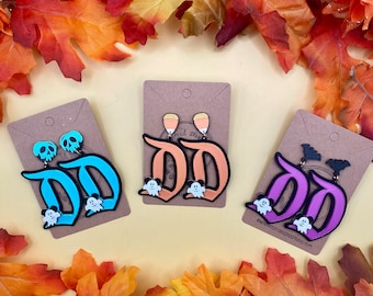 Disney D Earrings Disneyland D Inspired Halloween Earrings 3D Printed Earrings Disney D Spooky Earrings Handmade Disney Accessories