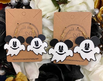 Mickey Mouse Ghost-oorbellen 3D-geprinte Mickey Mouse Halloween-oorbellen Handgemaakte Mickey Ghost Halloween-kostuumoorbellen
