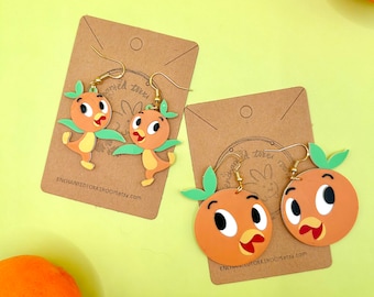 Disney Orange Bird 3d Printed Earrings Disney Orange Bird Earrings Orange Bird  Earrings Handmade Disney Earrings EPCOT Flower and Garden D2