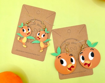 Disney Orange Bird 3d Printed Earrings Disney Orange Bird Earrings Orange Bird  Earrings Handmade Disney Earrings Disney Earrings