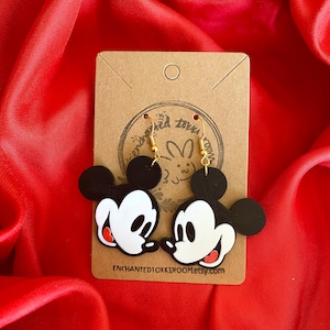 Mickey Mouse Earrings Handmade Mickey Earrings 3D Printed Classic Mickey Mouse Earrings Side Profile Mickey Mouse Earrings Disney Inspired