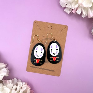 Spirited Away Earrings 3D Printed Spirited Away No Face Earrings Handmade Studio Ghibli Earrings