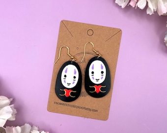 Spirited Away Earrings 3D Printed Spirited Away No Face Earrings Handmade Studio Ghibli Earrings