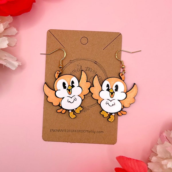 Chuuby Bird Earrings Orange Bird Earrings Mickey and Minnie's Runaway Rail Earrings Handmade Disney Earrings Chubby Bird Earrings Mickey