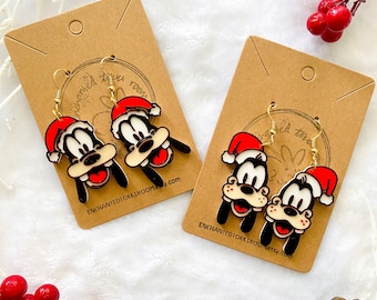Goofy Christmas Earrings 3D Printed Goofy Earrings Handmade Xmas Holiday Earrings Goofy Holiday Earrings Santa Goofy Xmas Earrings