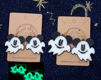 Glow in the Dark Mickey Ghost-oorbellen Mickey Ghost-oorbellen Halloween Mickey Mouse-oorbellen C3