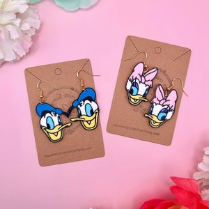 Donald Duck Earrings Daisy Duck Earrings Disney Earrings Disney Accessories Disneybound World Fab Five Donald Earrings Daisy Earrings