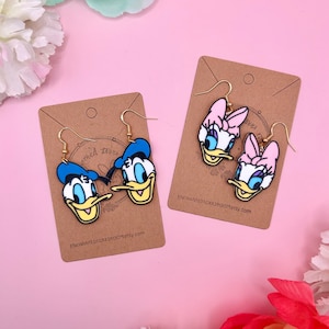 Donald Duck Earrings Daisy Duck Earrings Disney Earrings Disney Accessories Disneybound World Fab Five Donald Earrings Daisy Earrings