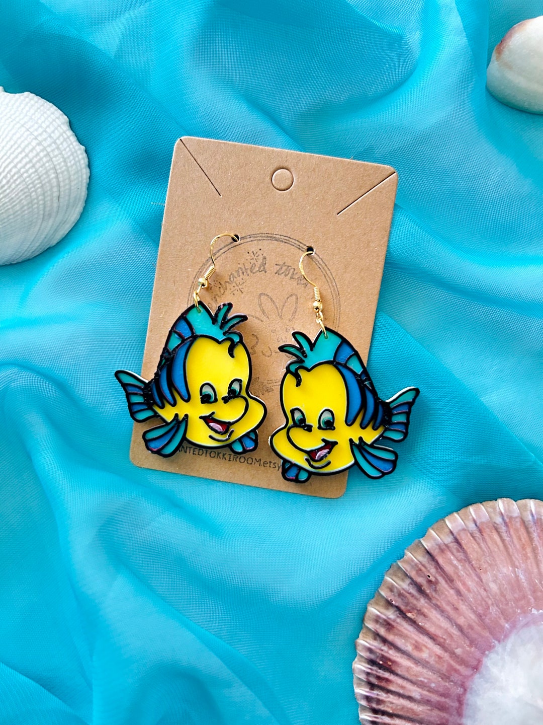 Flounder Earrings the Little Mermaid Earrings Disney Princess Earrings