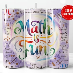 Zabawny projekt sublimacji opakowania na kubek dla miłośników matematyki, chudy 20oz prosty kubek PNG, pobieranie cyfrowe