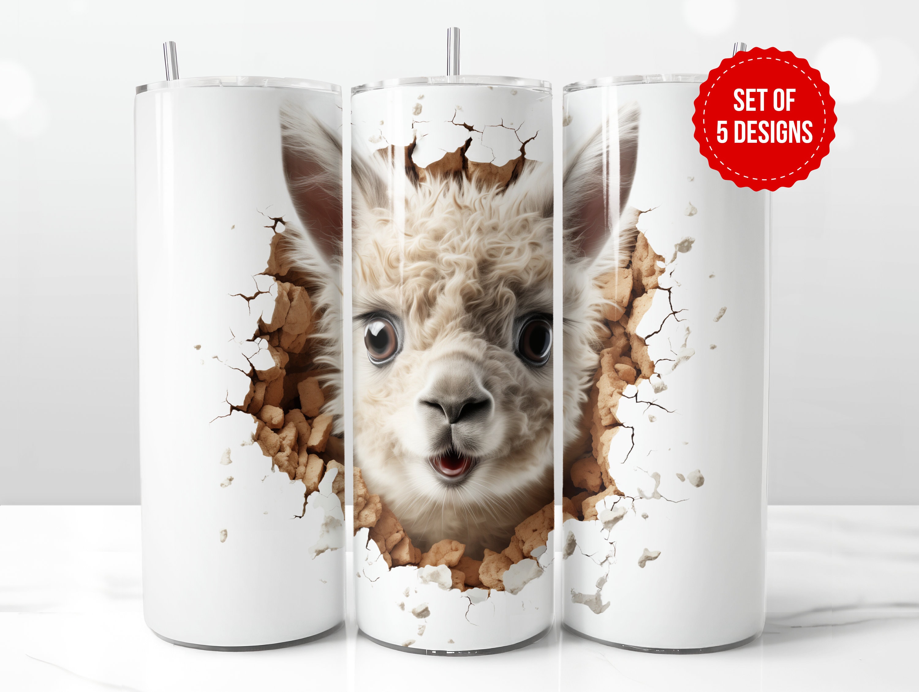 ProBllama Trinkflasche Mit Süßem Lama-Motiv – 600 Ml, Personalisierbar, In Weiß