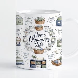 Hemorganisering Muggomslag Sublimeringsdesign PNG, Rensning 11oz & 15oz Cricut Muggpressmall, Digital Nedladdning