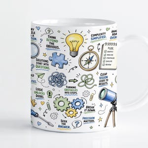 Design für die Sublimationsverpackung „Problemlöser“ (PNG), inspirierende Zitate, 11oz & 15oz Cricut-Tassenpresse-Vorlage, digitaler Download