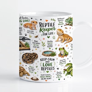 Sublimeringsdesign för reptildjur, muggwrap, PNG, djurälskare, 11oz och 15oz Cricut-muggpressmall, digital nedladdning