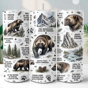 Adesivo para copo térmico Wolverine PNG, estampa para sublimação de copo térmico fino de 20 oz com tema natureza selvagem, download digital
