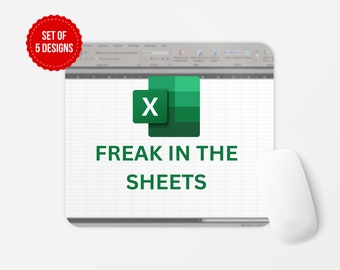 Freak In The Sheets Mouse Pad PNG Sublimation Design, Accounting, Boss, Friend Square Round Mouse Pad Sublimate Template, Digital Download