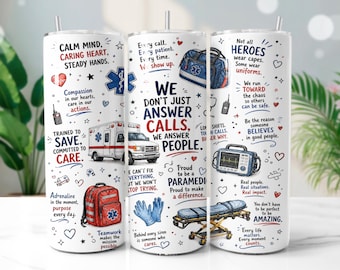 Sanitäter Tumbler Wrap PNG, EMS Ersthelfer 20 Unzen Skinny Tumbler Sublimation Design, digitaler Download
