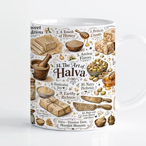 Halva dessertmuggomslag sublimeringsdesign PNG, mellanösternmat 11oz och 15oz Cricut muggpressmall, digital nedladdning