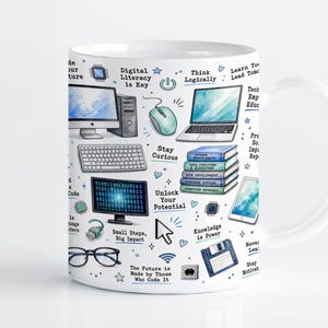 Design für Computerlehrer-Tassen (Sublimationsdruck, PNG), Vorlage für Cricut-Tassenpresse (11 oz & 15 oz), digitaler Download