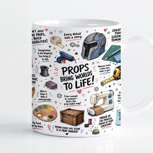 Prop Maker Mug Wrap Sublimation Design PNG, Cosplay Artist 11oz & 15oz Cricut Mug Press Template, Digital Download