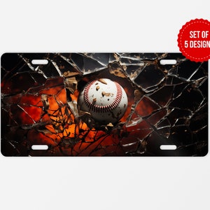 3D-Baseball-Nummernschild-Sublimationsdesign, Baseball-Liebhaber-Geschenk-Auto-Lizenzpate PNG-Sublimationsvorlage, digitaler Download