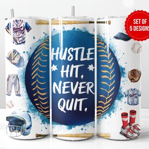 Baseball Tumbler Wrap Sublimation Design, Skinny 20oz Straight Tumbler PNG Template, Digital Download