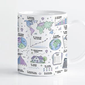 Demographer Mug Wrap Sublimation Design PNG, Data Science Statistics 11oz & 15oz Cricut Mug Press Template, Digital Download