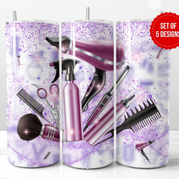 Hairstylist Tumbler Wrap Sublimation Design, Hair Beauty Salon Skinny 20oz Straight Tumbler PNG Template, Digital Download